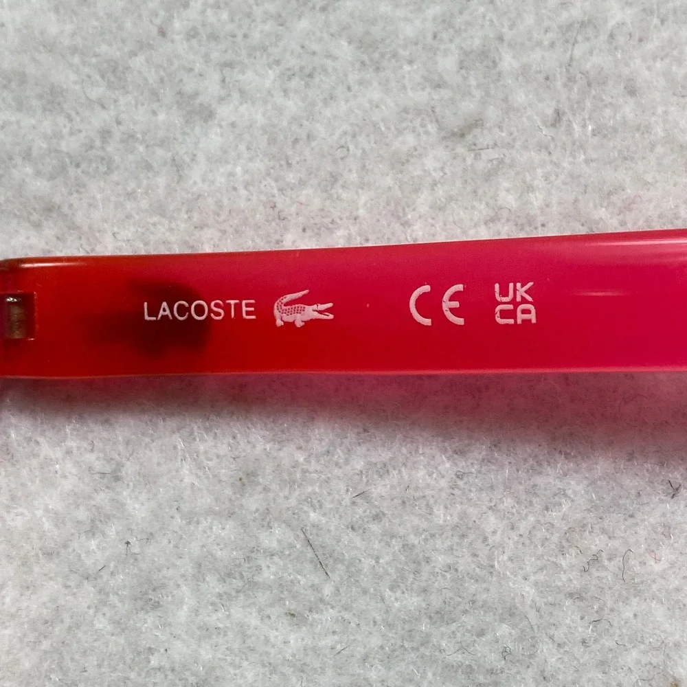Lacoste L3803B 662 Eyeglasses Kids Pink Rectangular Logo Frames 51-13-135